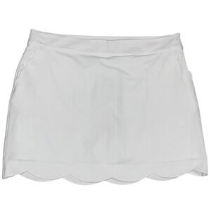 Vineyard Vines Scallop Performance Skort Women 16 White EUC 17" Golf Beach